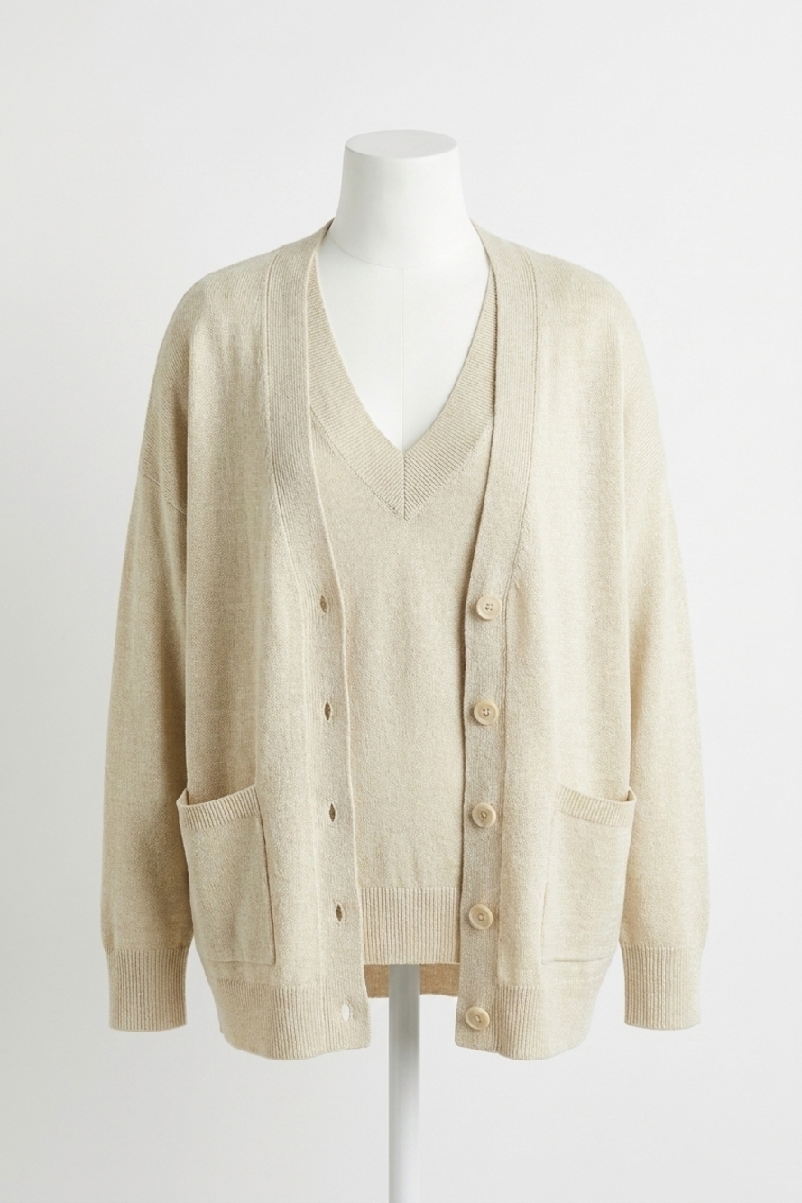 NEW LANHTROPY aspen glitter cardigan in golden